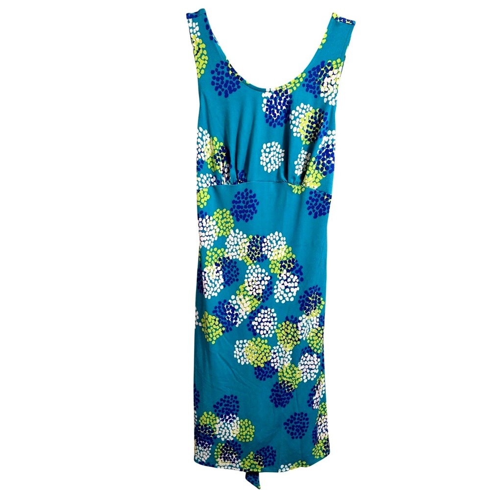 Leota Teal‎ Multi Dot Print Sleeveless Sheath Dress Small NWT Handmade NYC